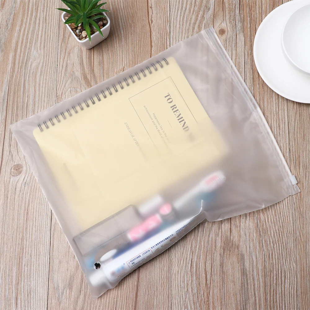 1pc Plastic Sealed Waterproof Matte Frosted Package Transparent Zip lock Bag Clothing Travel Pouch Swimming Storage Bags