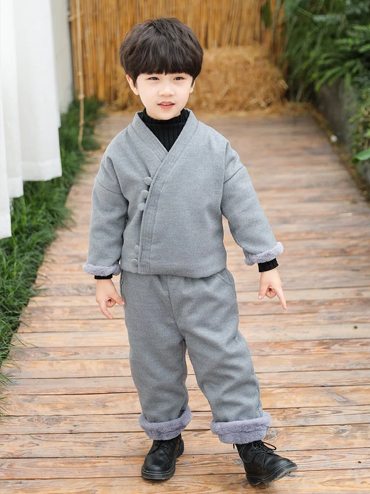

Small CHILDREN'S Chinese Clothing a Year of Age Autumn And Winter in BOY'S plus Velvet Baby GIRL'S Gown Unisex Chinese Costume i