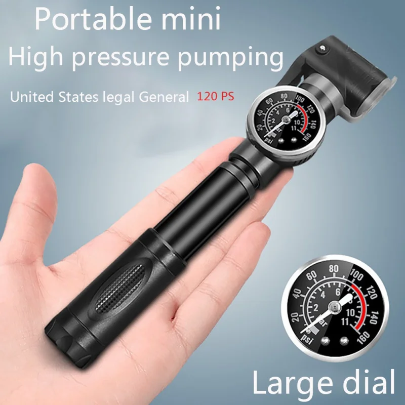 Ultralight Mini MTB Bike Air Pump With Pressure Gauge Portable Bicycle Tire Inflator Hand | Спорт и развлечения