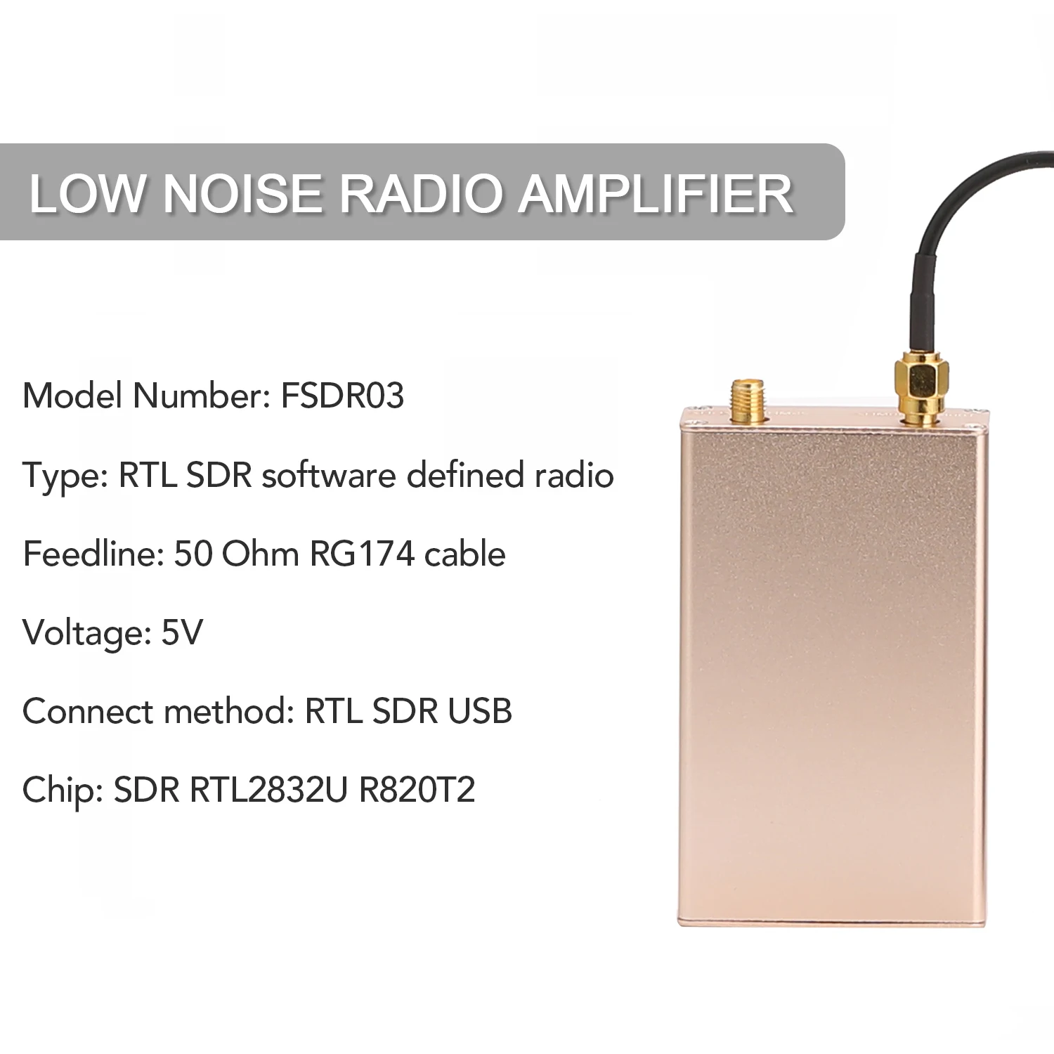 SDR RTL2832U R820T2 Low Noise Radio Amplifier HF Reception Full Band Radio Amplifier