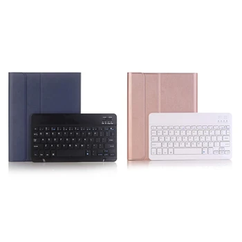 

2X Keyboard Case 9.7 for iPad 2018 (6Th Gen), Detachable Protective Cover with Pencil Holder (Rose Gold&Blue)