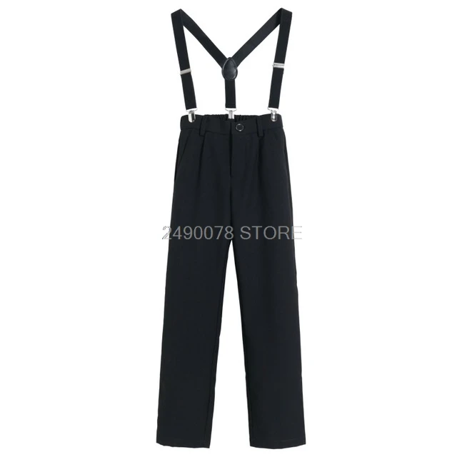 pants with suspender Штаны для больших мальчиков; Прямые брюки для студентов с бесплатной подтяжкой; школьная форма для подростков; детская одежда; От 3 до 16 лет; Vestidos - Цвет: pants with suspender