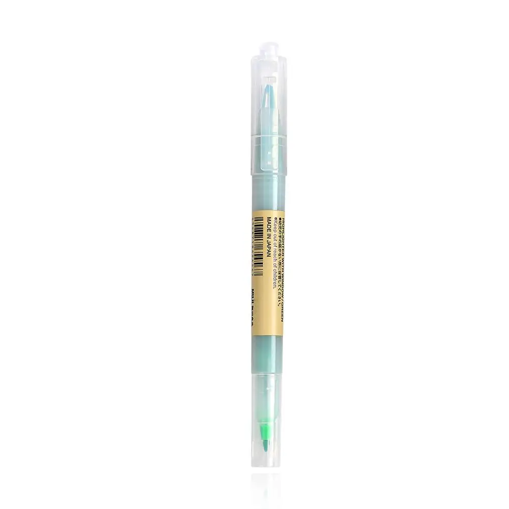 green 1 шт., MUJI, двойная головка, кристалл, перспективное окно, двойной цвет, яркие цвета, хайлайтеры, рекламные маркеры, Подарочные канцелярские товары - Цвет: green