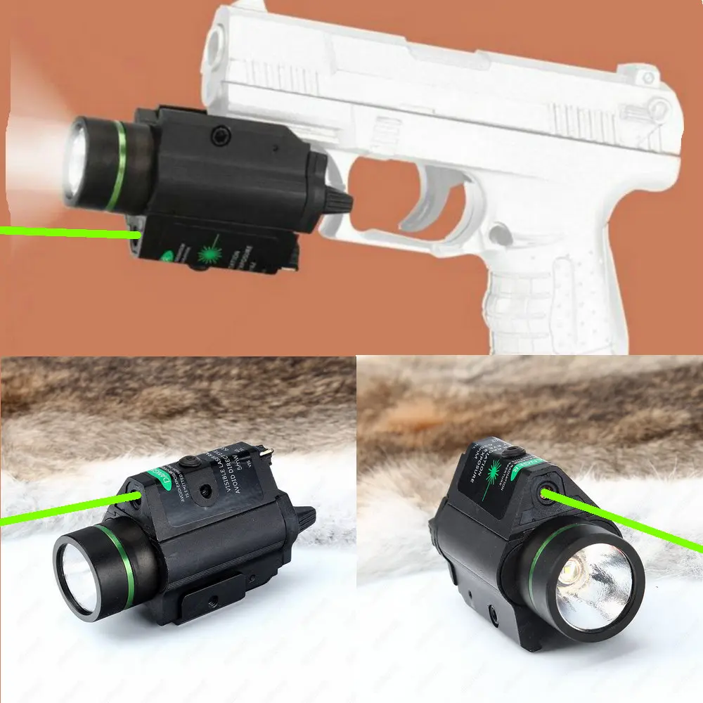 Lampe de poche laser Combo Lampe d/'arme laser rouge 200 lumens avec support de rail Picatinny