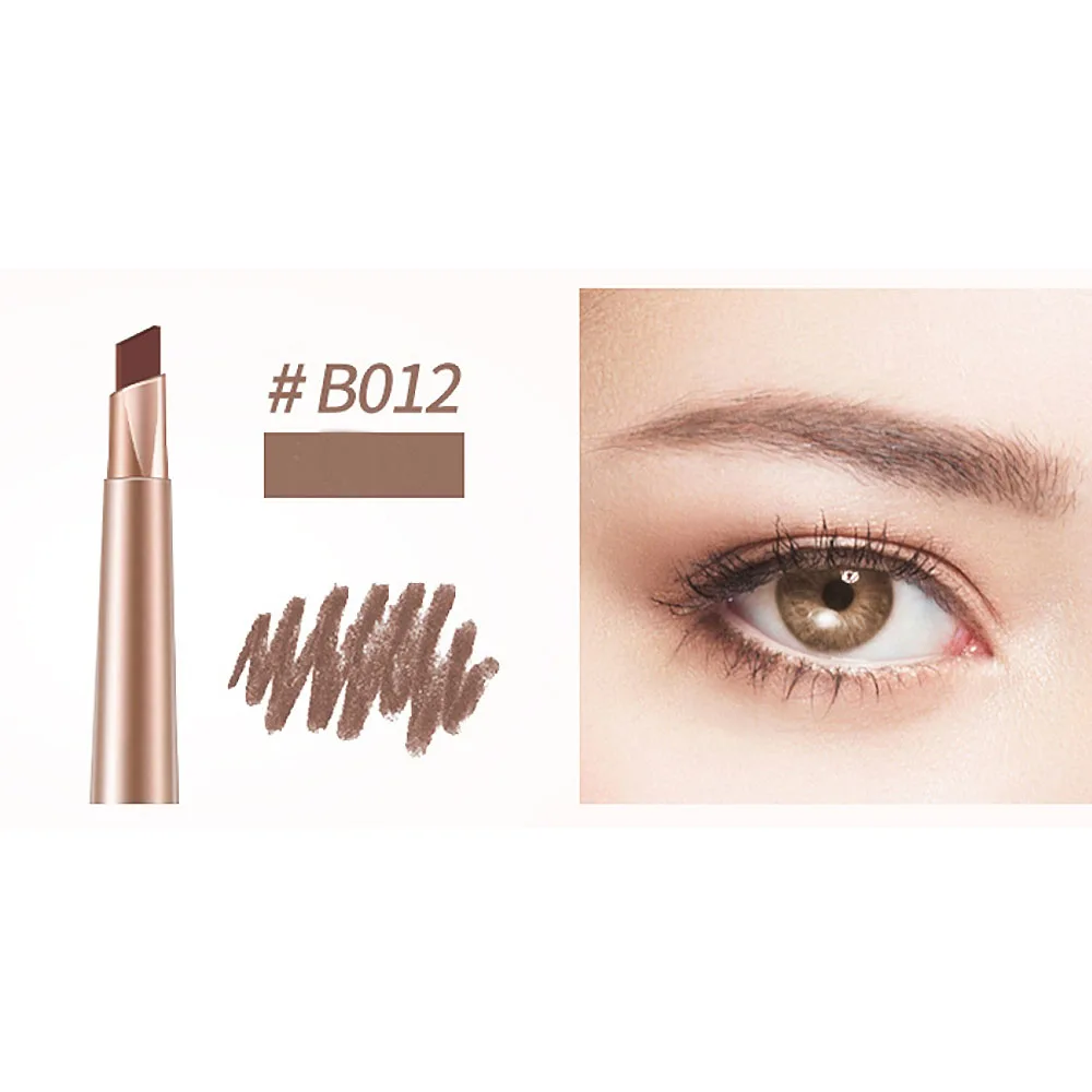 light brown 3 цвета карандаш для бровей натуральный водонепроницаемый Вращающийся, автоматический карандаш для глаз карандаш для бровей с косметические кисти для макияжа инструмент - Цвет: light brown