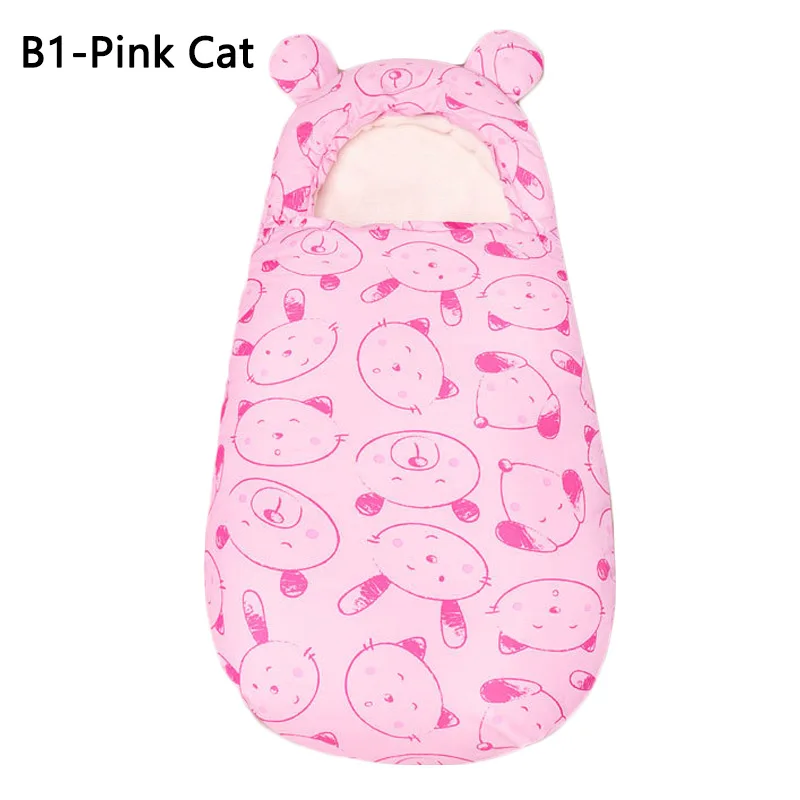 B1-Pink Cat Herbabe от 0 до 6 месяцев, детские зимние спальные мешки из кораллового флиса, плотные теплые постельные принадлежности для новорожденных, спальный мешок, уличные спальные мешки, одеяла для приема - Цвет: B1-Pink Cat