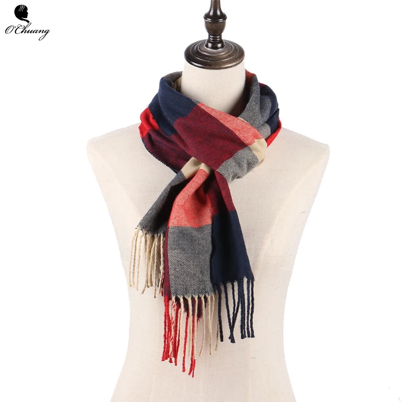 

2019 Plaid Winter Scarf Women Foulard Femme Scarves Fashion Casual Scarfs Cashmere Bufandas Invierno Mujer