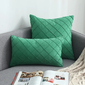 

Nordic Style Pillowcase Suede Lattice Pattern Pillow Cover Dustproof Pillowcase Home Kussensloop 30*50cm/45*45cm Funda Almohada