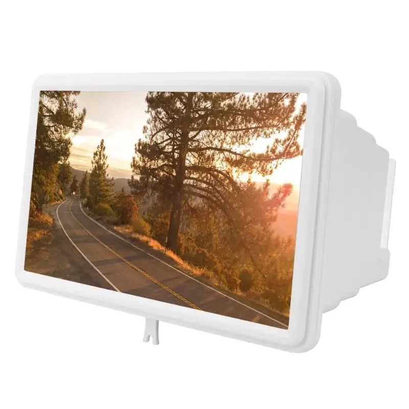 White A 12 дюймов увеличитель для экрана телефона 3D HD видео усилитель телескопический кронштейн Поддержка дропшиппинг - Цвет: White A