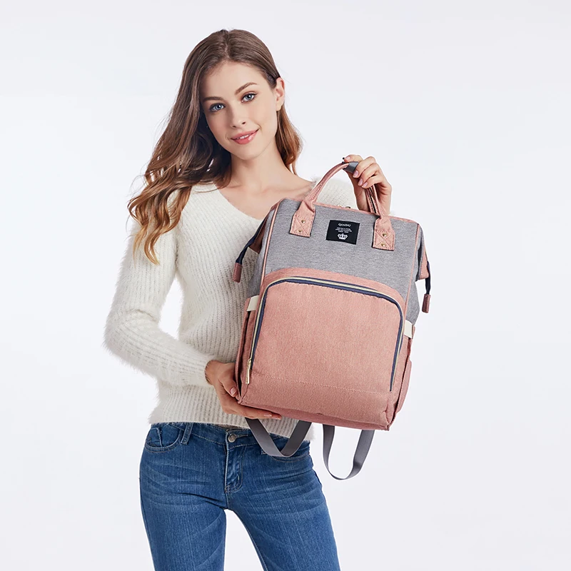 Large Capacity Aipper Diaper Bag Backpack,Multi-Function Travel Back Pack Maternity Baby Nappy Changing Bags Gray Waterproof and Stylish