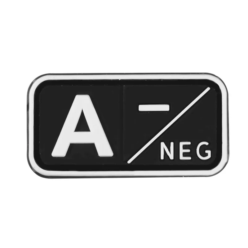 3D ПВХ A+ B+ AB+ O+ Положительный POS A-B-AB-O-отрицательный NEG Тип крови группа патч для одежды Военный резиновый нагрудный знак крючок и петля - Цвет: 5
