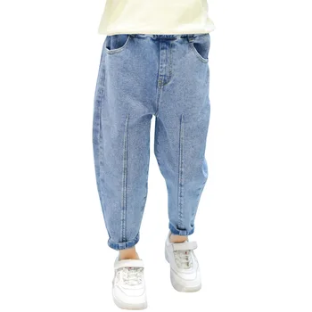 

Jeans Girl Solid Color Girl's Jeans Elastic Waist Jeans For Children Casual Style Clothes For Girls 6 8 10 12 14