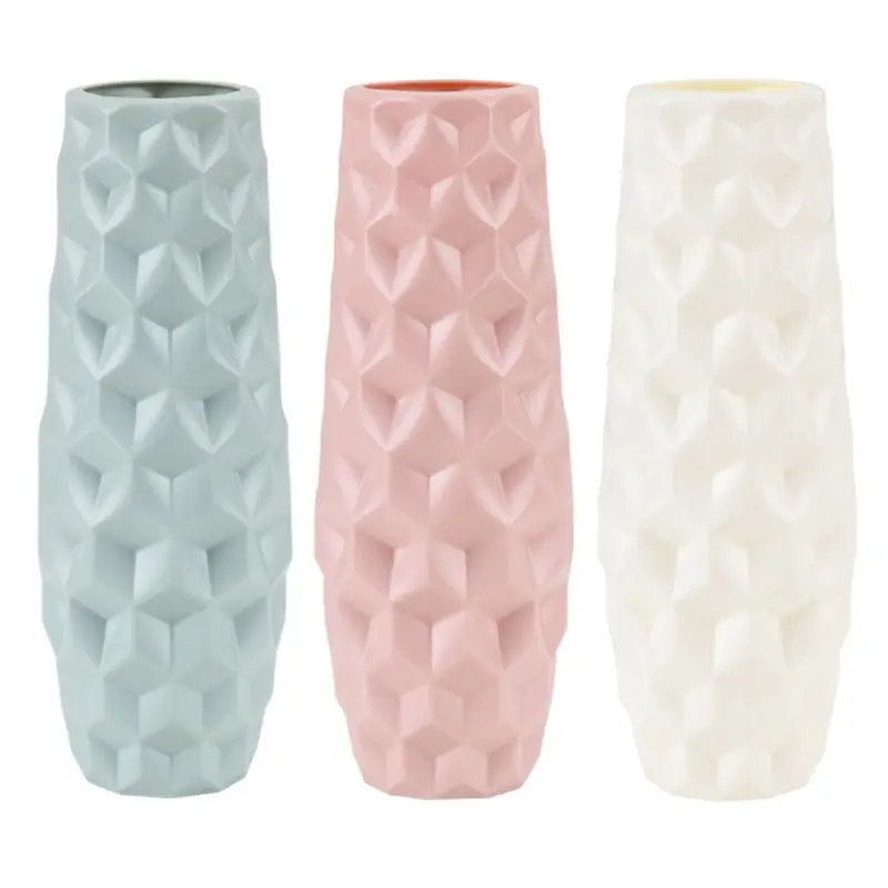 Rhombus Plastic Vase Imitation Ceramic Flower Pot Plants Arrangement Container 896A | Дом и сад