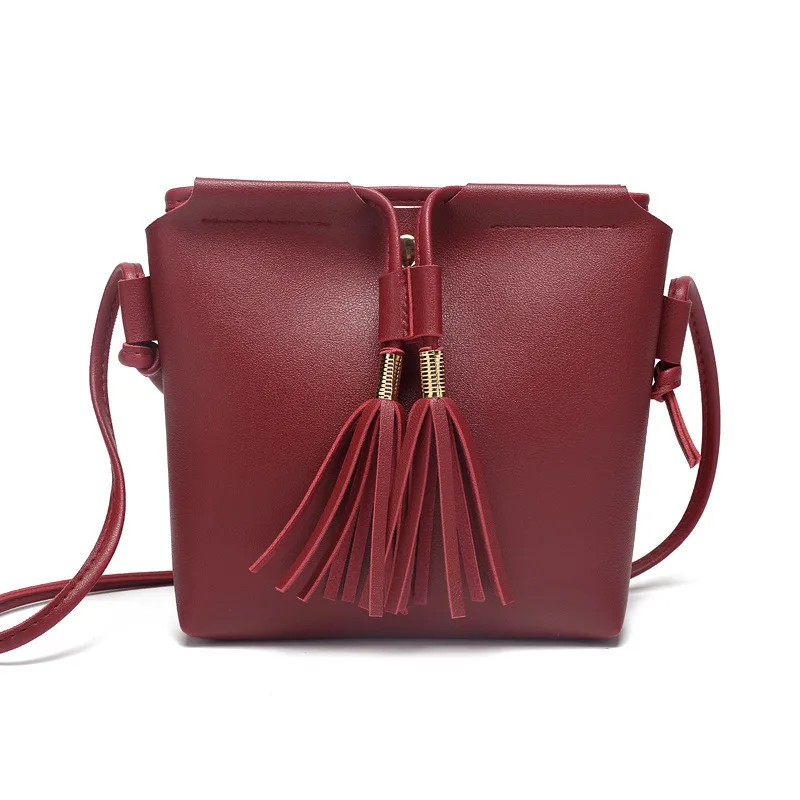 

Creative New Products Women's Bucket Type Pull-belt Tassels Mobile Phone Bag 2018 Autumn Sweet Ladies' Purse
