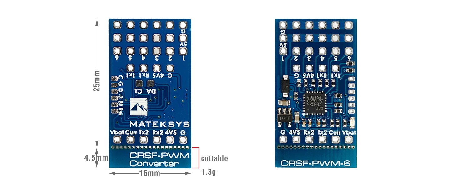 MATEKSYS CRSF-PWM-C: 6 PWM Converter