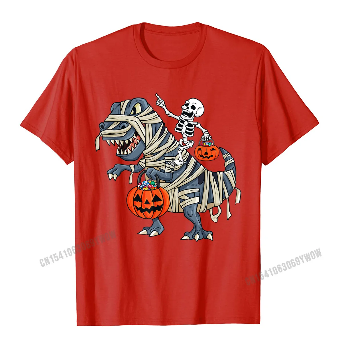 Tees Casual T Shirt Mother Day 2021 Discount Group Short Sleeve 100% Cotton Crewneck Mens Top T-shirts Group Drop Shipping Skeleton Riding Mummy T Rex Halloween Boys Girls Kids T-Shirt__628 red