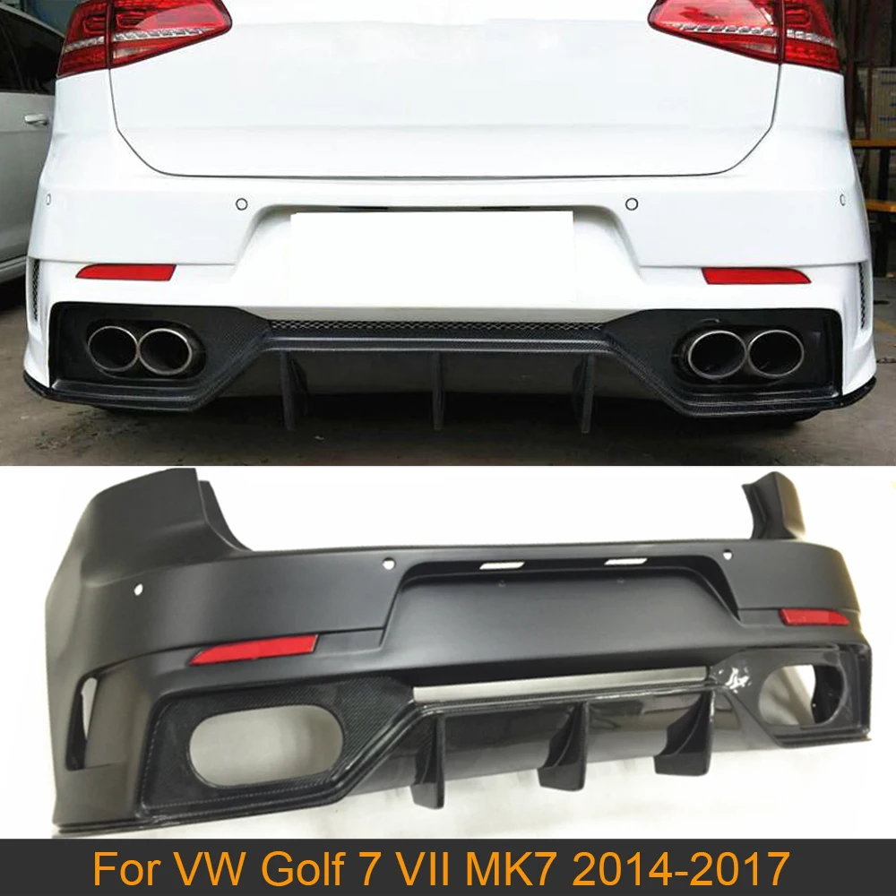 Комплект кузова из углеродного волокна FRP для Volkswagen VW Golf 7 VII MK7, 2014 2015 2016 2017, диффузор заднего бампера Комплект кузова из углеродного волокна FRP для Volkswagen VW Golf 7 VII MK7, 2014 2015 2016 2017, диффузор заднего бампера