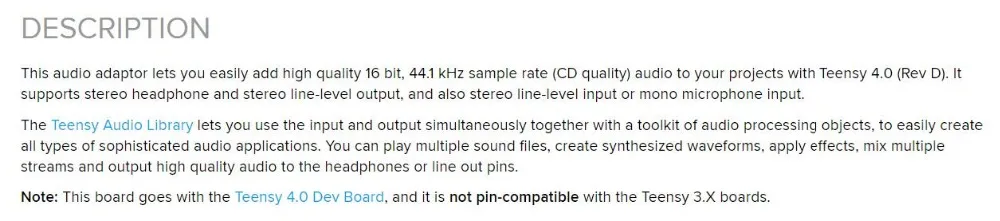 Audio board for teensy 4.0