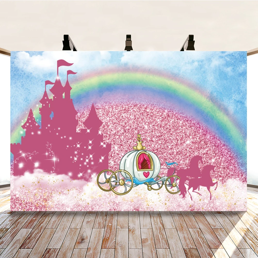 

Yeele Birthday Photocall Pumpkin Car Rainbow Castle Photography Backdrop Personalized Photographic Backgrounds For Photo Studio