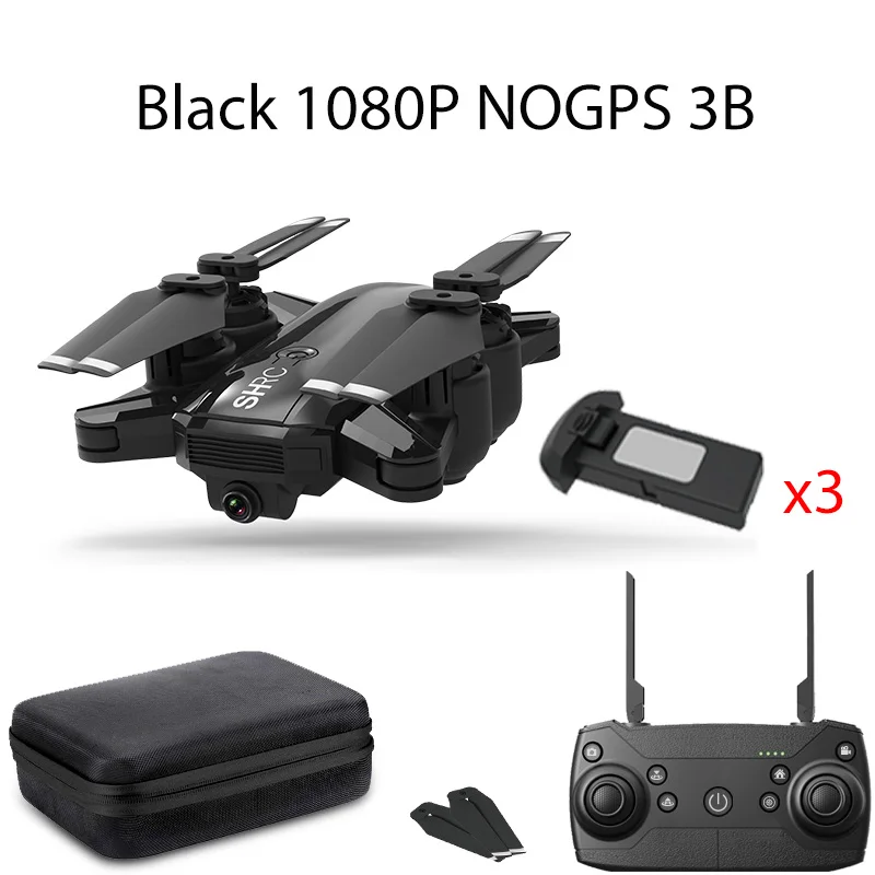 Black 1080P NOGPS 3B H1 Дрон GPS 5G с камерой Wi-Fi HD PFV зарядное устройство для квадрокоптера один ключ возврата следуют за мной дроны профессиональные игрушки для детей - Цвет: Black 1080P NOGPS 3B