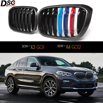 

For BMW 2019+ X3 G01 X4 G02 xDrive35i 30i 28i 20i X3M X4M Type Shiny Black M Colour Front Grill Carbon Fiber Framed