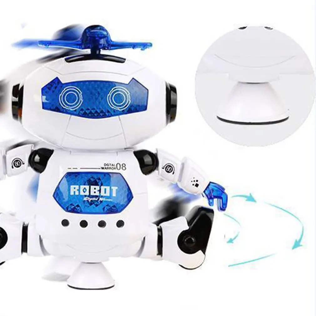 360 Вращающийся умный робот для танцев в космосе, электронные игрушки для прогулок, музыкальный светильник для детей, игрушка астронавт, подарок на Рождество, день рождения