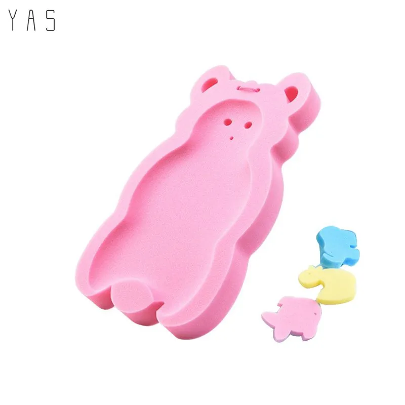 Розовый Baby Anti-slip Bath Sponge Cushion Imitation Cartoon Infant Bath Tub Bathing Pad N1HB - Цвет: Розовый