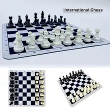 

23.5cm Vintage Chess Simple Drop Resistant PS Portable Chess Set Educational Toy For Kids Casual Board Games