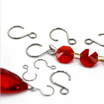 

S Shape Crystal Chandelier Prism Parts Beads Curtain Connector Stainless Steel Hook Hanging Suncatcher Accessories