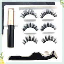 5 магнитных ресниц Магнитная жидкая подводка для глаз и магнитные накладные ресницы и Пинцет Набор Натуральных толстых длинных ресниц инструменты для наращивания