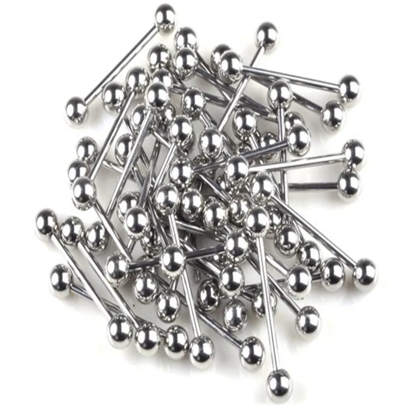 Tongue Nipple Rings Ear Plug Rings Bars Barbell Punk Style Body Piercing Jewelry 10Pcs