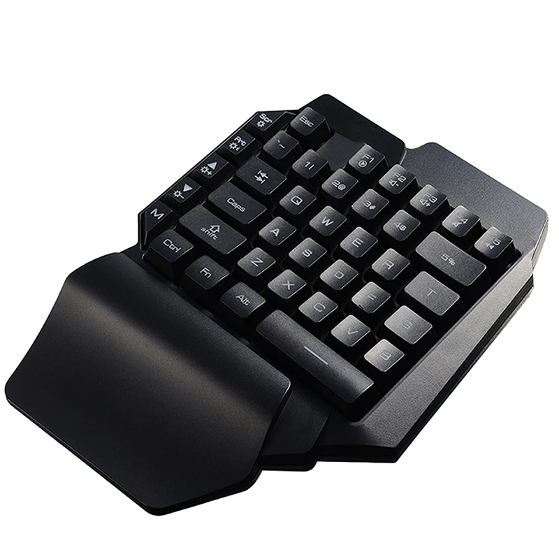  Mayitr 1pc K15 One-handed Gaming Keyboard Mechanical Game Keyboard With LED Backlight For PUBG Game