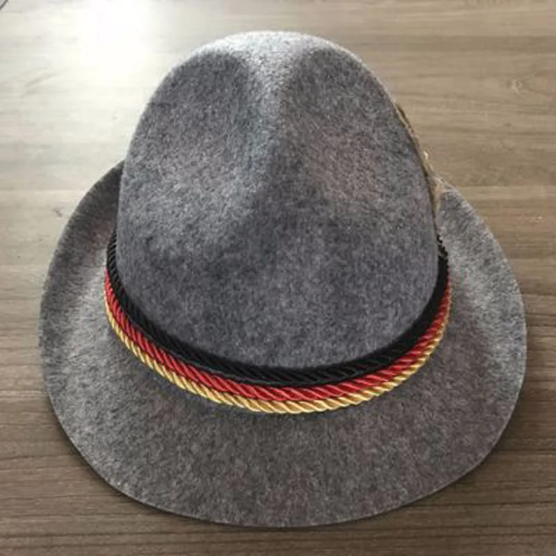

Drop Shipping Halloween Cosplay Costumes Adult Child Felt Swiss German Alpine Bavarian Oktoberfest Costume Hat Cap Accessory