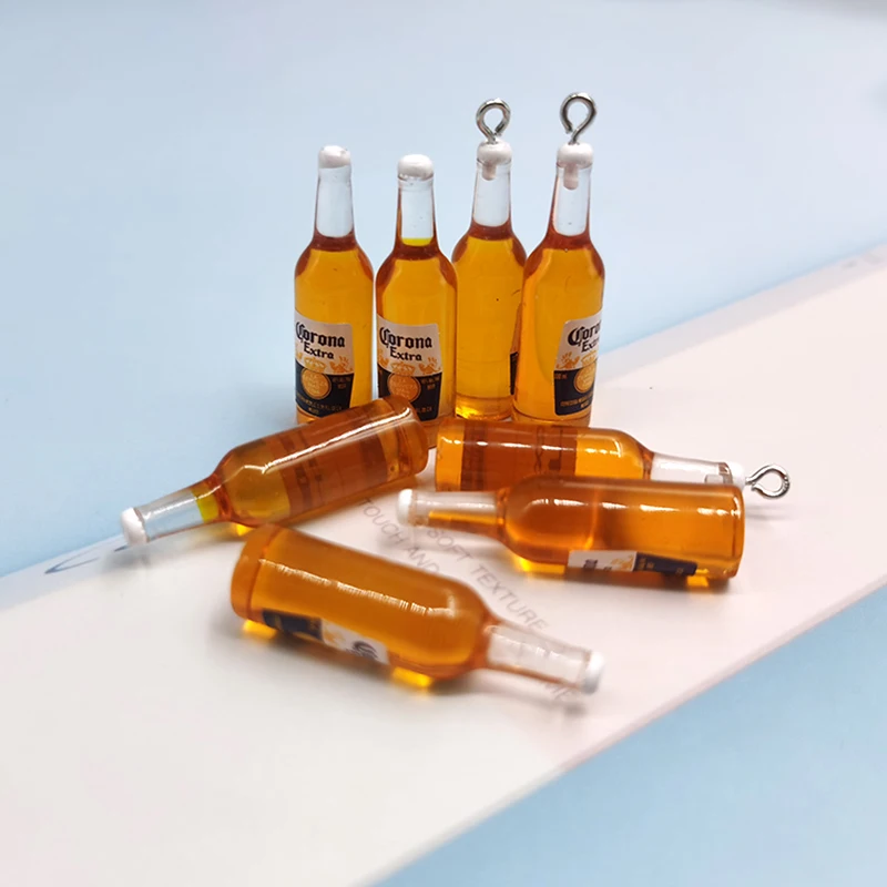 10pcs Beer Bottle Resin Earring Charms Drinking Bottle for Keychain Necklace Pendant Jewelry Findings Floating Charm C228