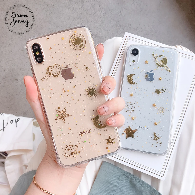 From Jenny прозрачные звезды для iPhone x xr xs max 6 6s 7 8 плюс эпоксидные блестки Луна