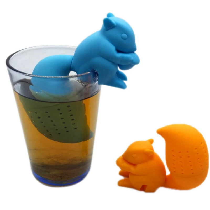 

Tea Infuser Silicone Cute Squirrel Shape Tea Coffee Loose Leaf Strainer Bag Mug Filter Teapot Teabags Drinkware Gifts