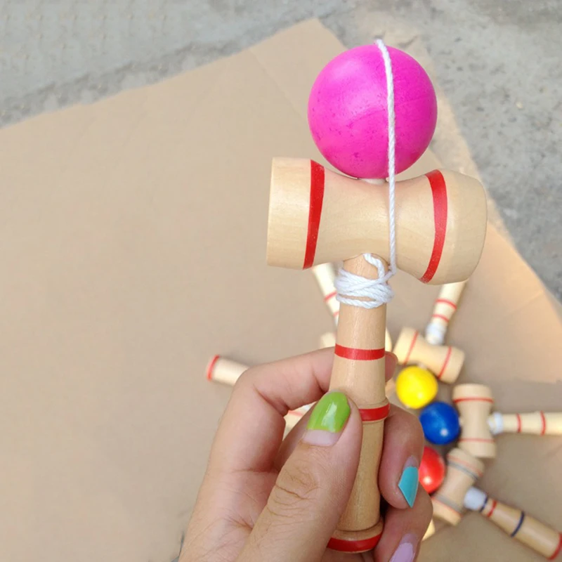 Детский шар Kendama 12 см Деревянный умелый шар для жонглирования японская традиционная деревянная игра игрушки для спорта на открытом воздухе развивающие игрушки