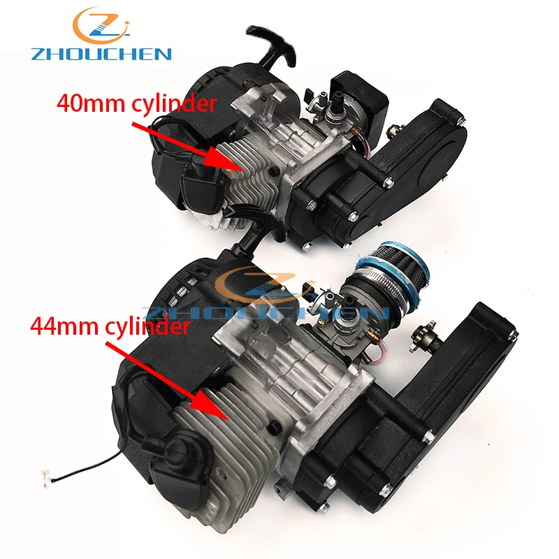 

49cc 47cc Motorcycle Complete Engine 2-Stroke Pull Start W/Transmission Silver For Mini pit Dirt Bike liya scooter atv moped