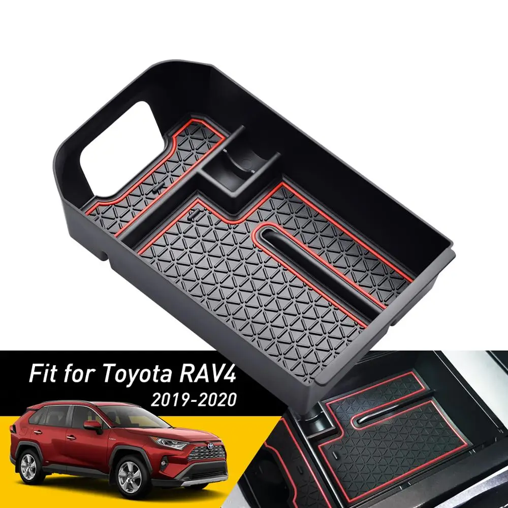 

For Toyota RAV4 2019 2020 Central Armrest Box Suitcase Storage Holder Tray Container Box Clapboard Auto Accessories Car Styling