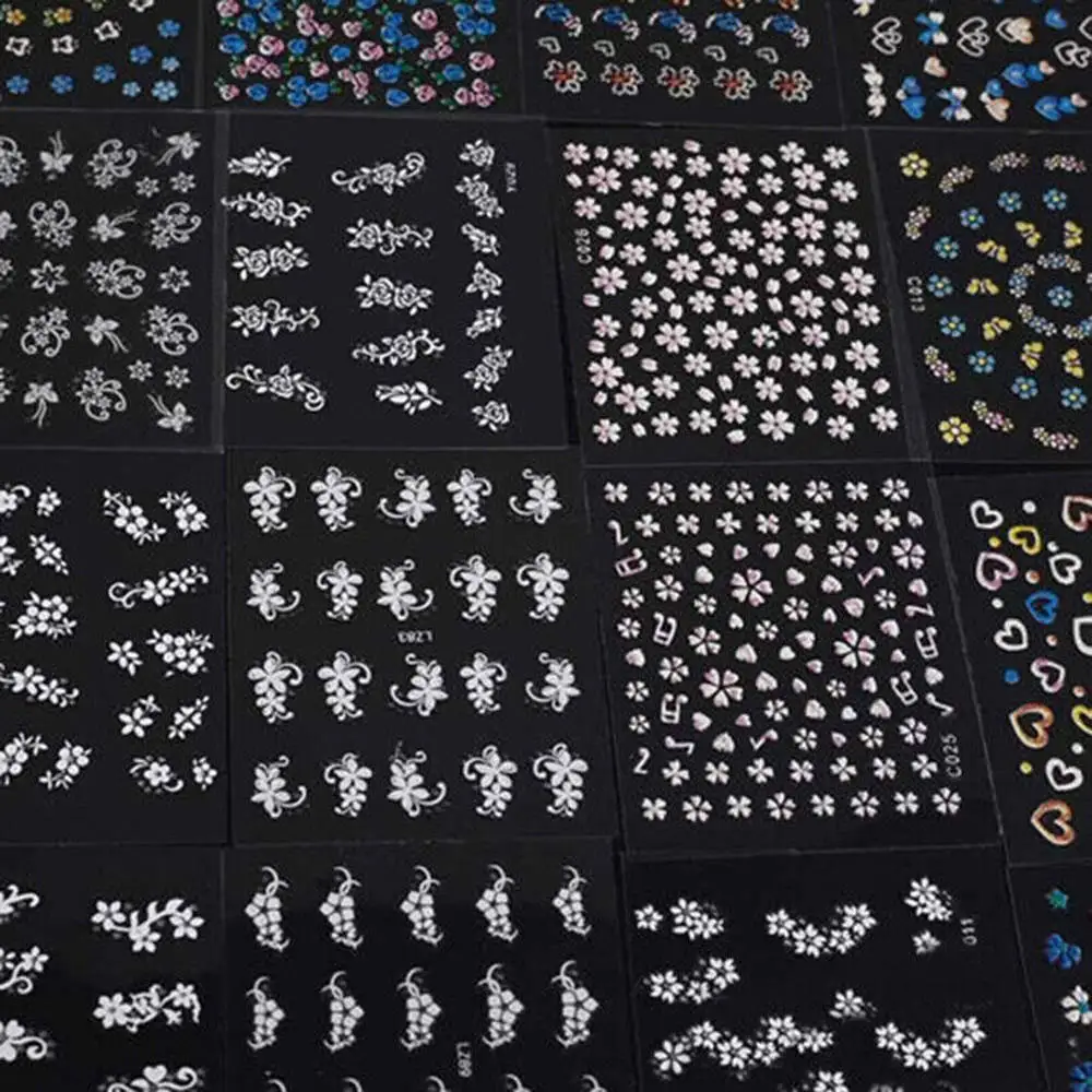 30 Sets 3D Retro Nail Art Sticker Colorful Artistical Printing Pattern Full Wraps Nail Sticker Water Transfer Manicure Decals