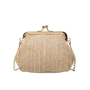

Shell small bag women 2020 new messenger bag chain shoulder fashion clip-on straw bag Shoulder bagHandbags for Women's Female