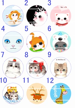 

Handmade Colorful picture Round Glass Cabochons Refrigerator magnet for Necklace Decoration and Phone Chain Accessaries344