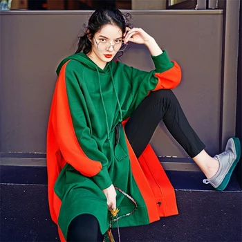 

Original designer brand spring autumn women's hoodies new hit color in the long section of the bandwidth loose hooded women K116