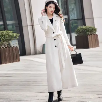 

2019 Autumn Winter Women Faux Mink Knitted Long Coat Female Slim X-Long Warm Tricot Jacket Sweater Sueter Mujer Invierno Z58