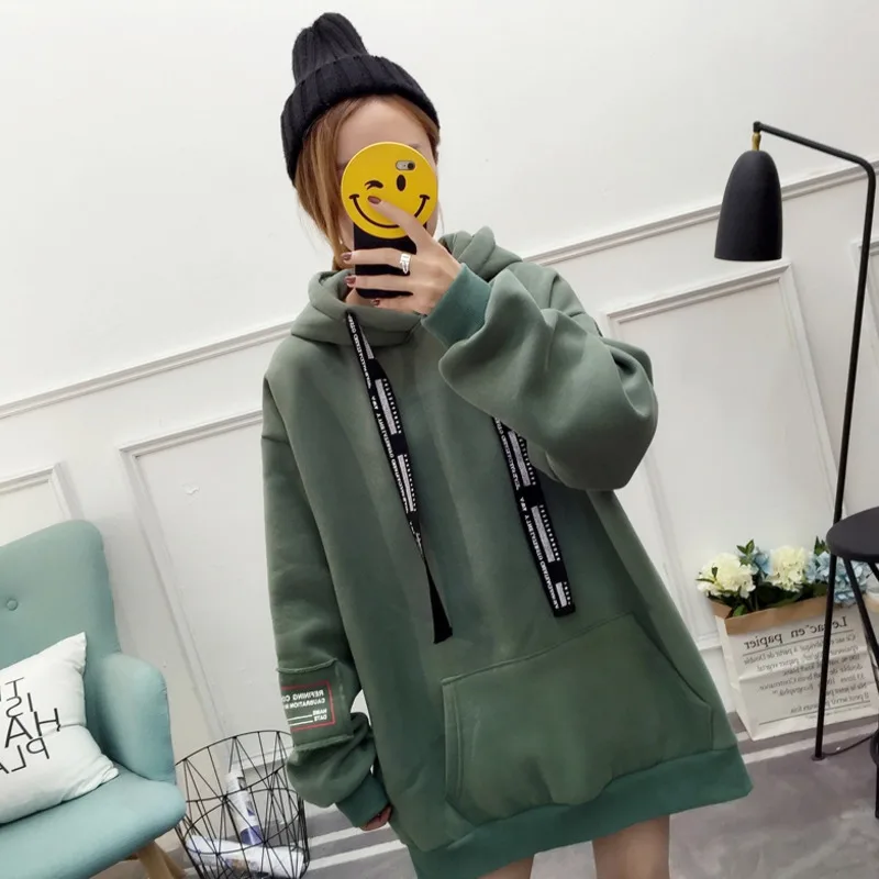  #2391 Sweatshirts For Women Plus Size Harajuku Hoodie Autumn Winter Long Sleeve Cotton Hooded Thick