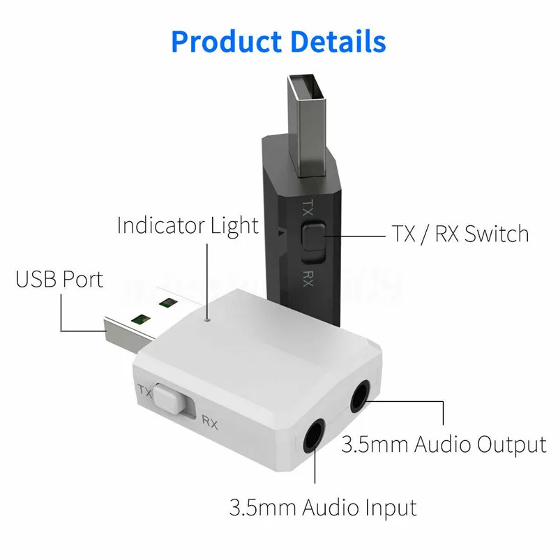 3 в 1 USB Bluetooth 5,0 передатчик приемник беспроводной аудио 3,5 мм Музыка Aux адаптер для Смартфона наушники ноутбука