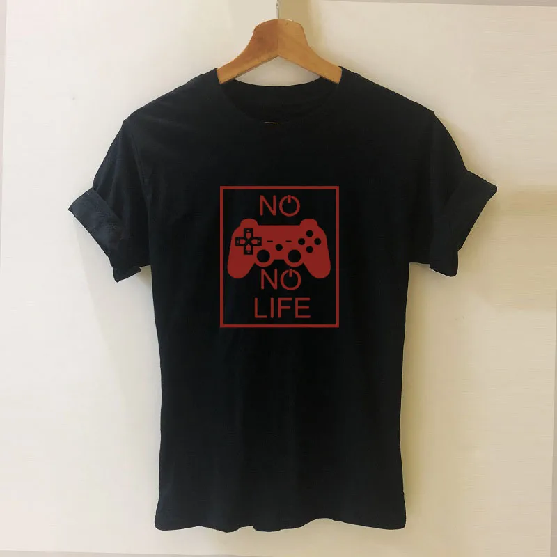 Футболка в стиле Харадзюку с надписью No Game Life забавная футболка женская одежда
