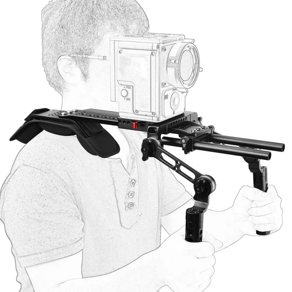 Наплечная установка HDRiG для цифровой зеркальной камеры с пластиной ARRI Ласточкин хвост и ручкой розеткой
