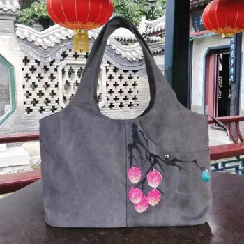 

2020 new summer early autumn foreign style simple solid color Ladies handbag Hand-painted literary handbag shoulder bag