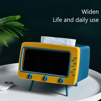 

Chic Tissue Box TV Shape Tissue Case Paper Rack Office Table Tissue Case Holder Napkin Bag Holder Table Decor Tissue Boxes Case